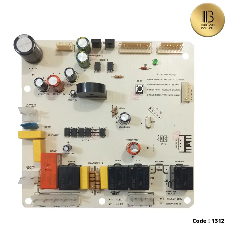 برد 6 رله یخچال و فریزر عرض 85 دونار